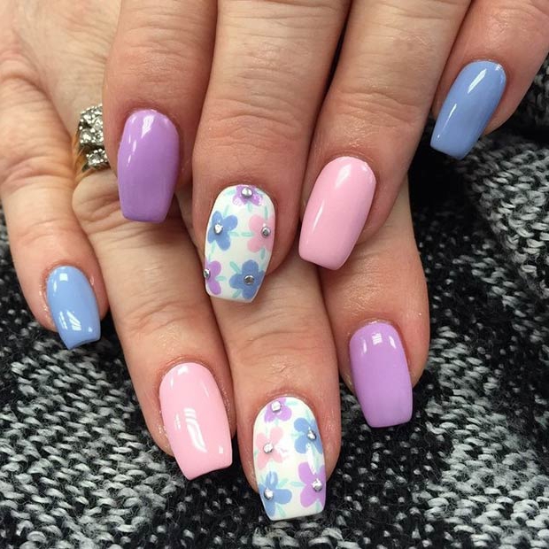 50 Flower Nail Designs For Spring Stayglam Nail Flower Designs Best Nail Flower Designs Collection 2016 2017