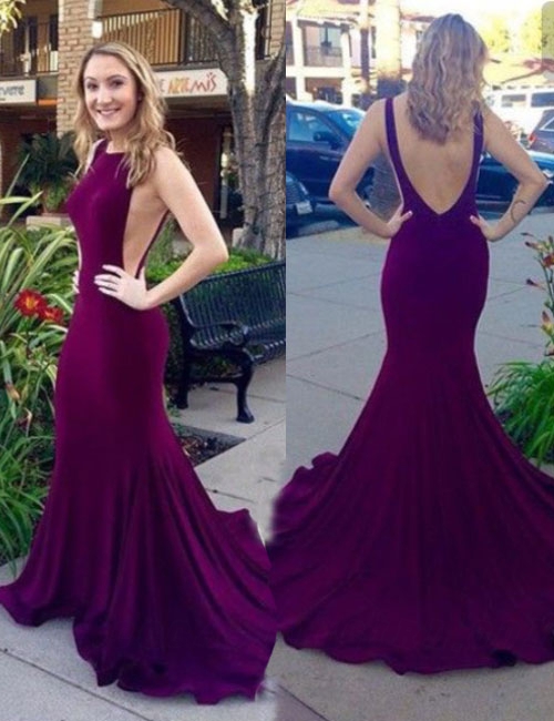elegant backless evening gowns