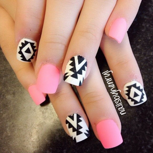 21-pink-and-black-nail-art-designs