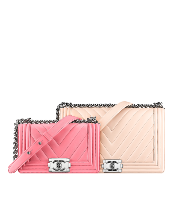 Chanel-Pink-and-Light-Pink-Chevron-Boy-Flap-Bags
