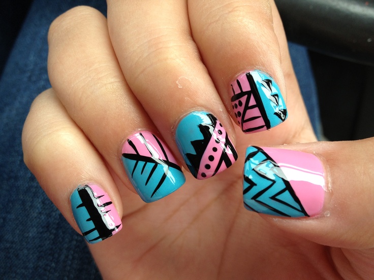 pink-tribal-nails